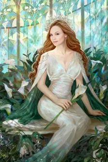 Портрет кареглазой девушки в стиле Фэнтези, художник Антонина