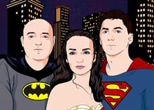 Семейный портрет в образе героев комиксов