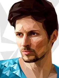 Портрет Павла Дурова в стиле Low poly на белом фоне, художник Александра