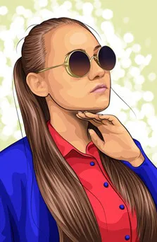 Пример поп-арт картины в стиле Монро девушки в солнцезащитных очках