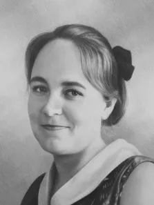 Карандаш, художник Антонина, черно-белый женский портрет 