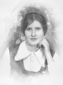 Женский портрет серым Карандашом, художник Татьяна 