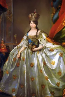 В образе, художник Антонина, женский портрет в образе Екатерины II в императорской короне
