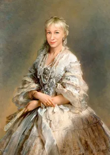 Портрет женщины В образе императрицы на нейтральном фоне, художник Валерия 