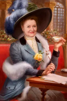 Портрет пожилой женщины В образе героини картины "Из Парижа с любовью", художник Антонина